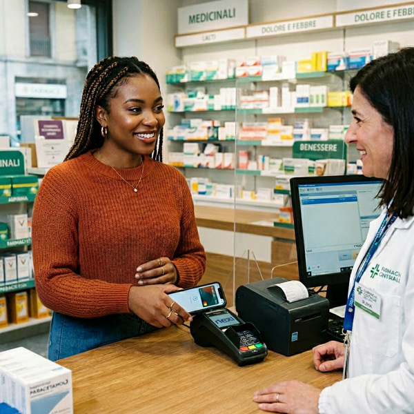 Pagamento contactless in farmacia con ies BAE
