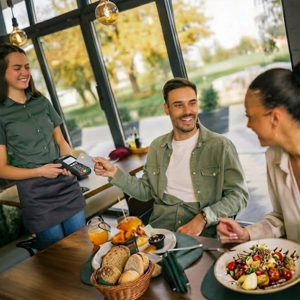 Pagamento in un ristorante con ies BAE